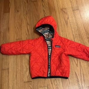 Patagonia Reversible Toddler quilted jacket Red and Blue 2t